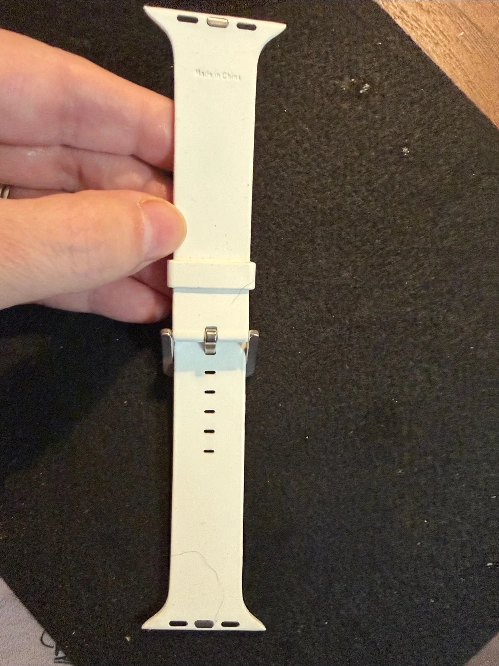 White Silicone Apple Watch Band